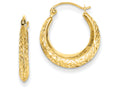 FJC Finejewelers 14k Yellow Gold Textured Hollow Hoop Earrings