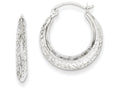 FJC Finejewelers 14k White Gold Textured Hollow Hoop Earrings