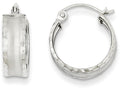 FJC Finejewelers 14k White Gold Bright Cut Satin Hoop Earrings