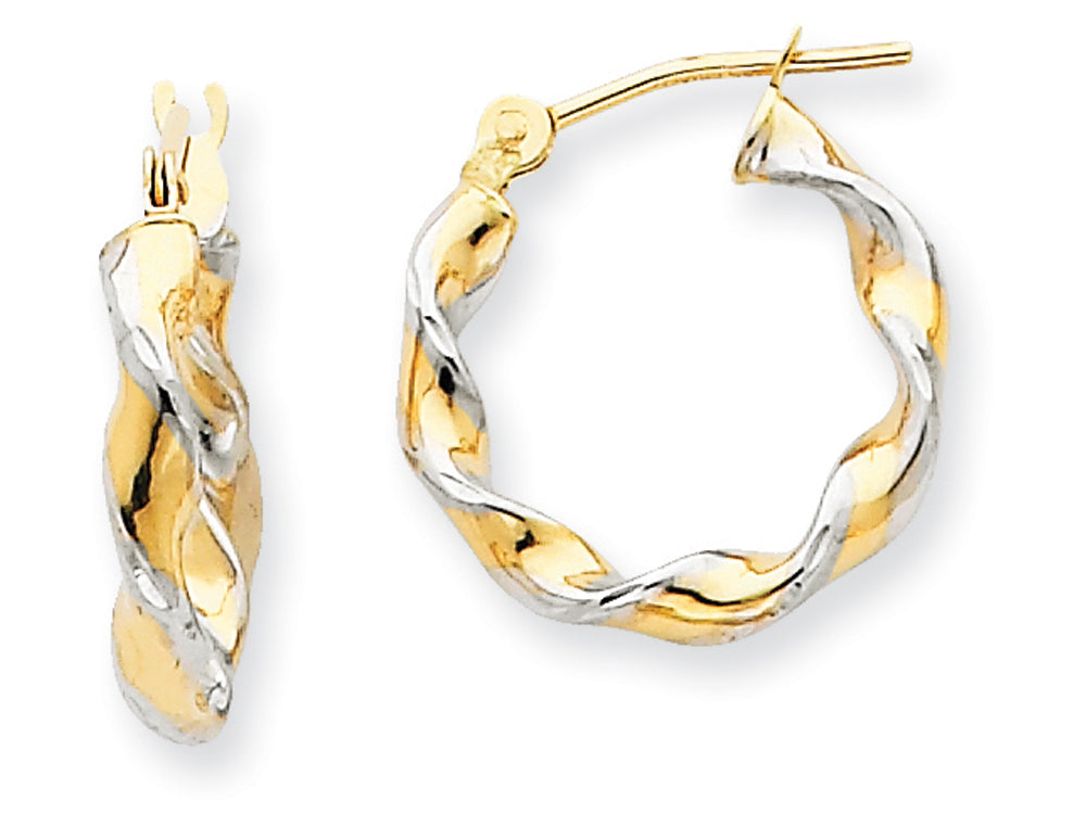 FJC Finejewelers 14k Yellow Gold Polished 2.75mm Fancy Twisted Hoop Earrings
