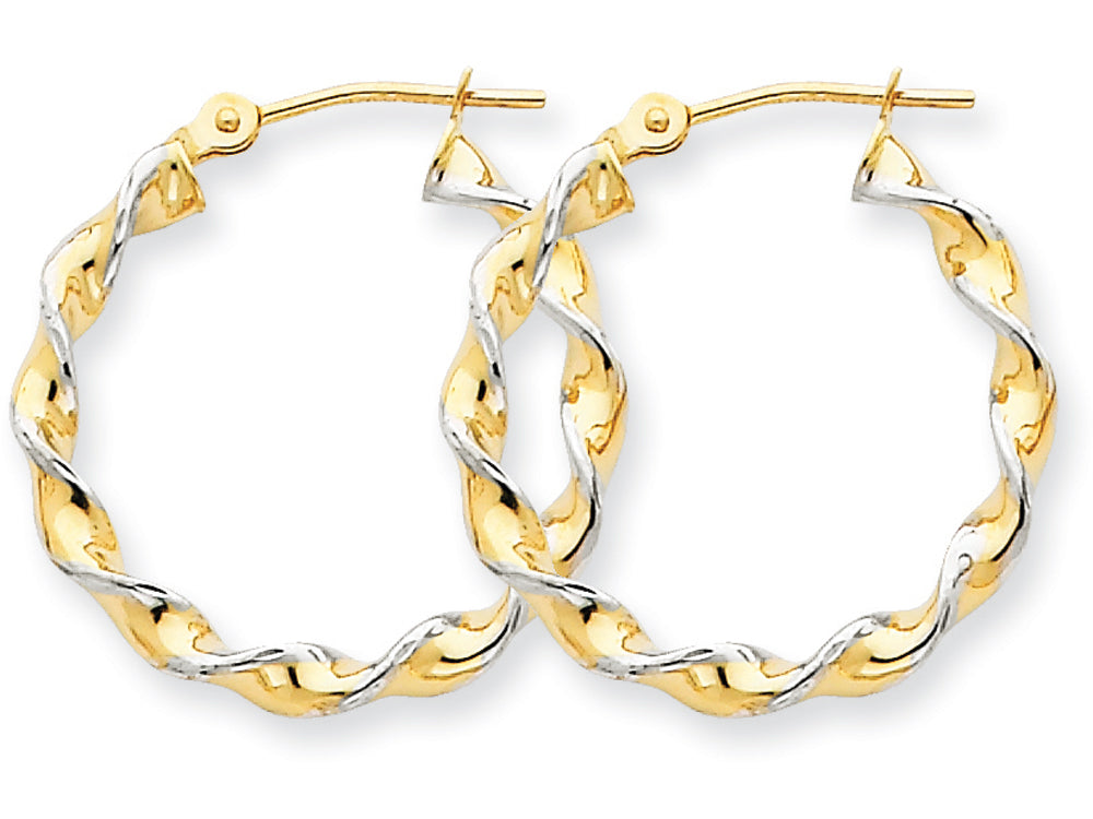 FJC Finejewelers 14k Yellow Gold Polished 2.75mm Fancy Twisted Hoop Earrings
