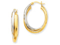 FJC Finejewelers 14 kt Two Tone Gold Polished Double Oval Hoop Earrings