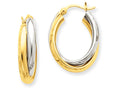 FJC Finejewelers 14 kt Two Tone Gold Polished Double Oval Hoop Earrings
