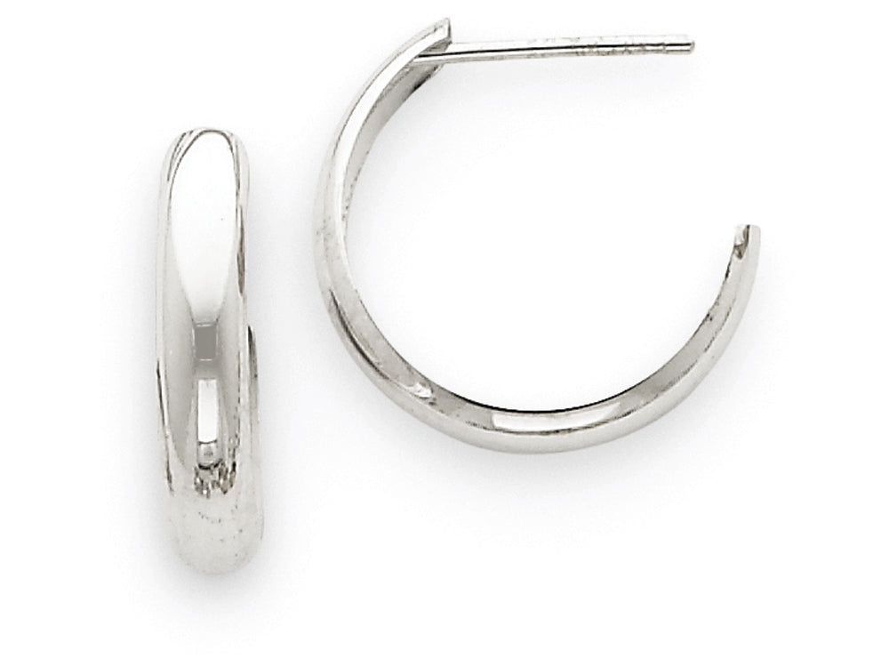 FJC Finejewelers 14k White Gold Polished 3.5mm J-hoop Earrings