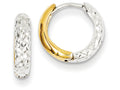 FJC Finejewelers 14 kt Two Tone Gold Bright-cut Hoop Earrings