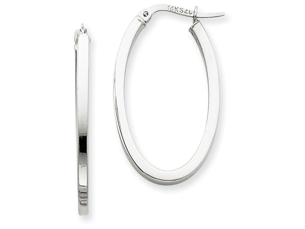 FJC Finejewelers 14k White Gold Oval Hoop Earrings