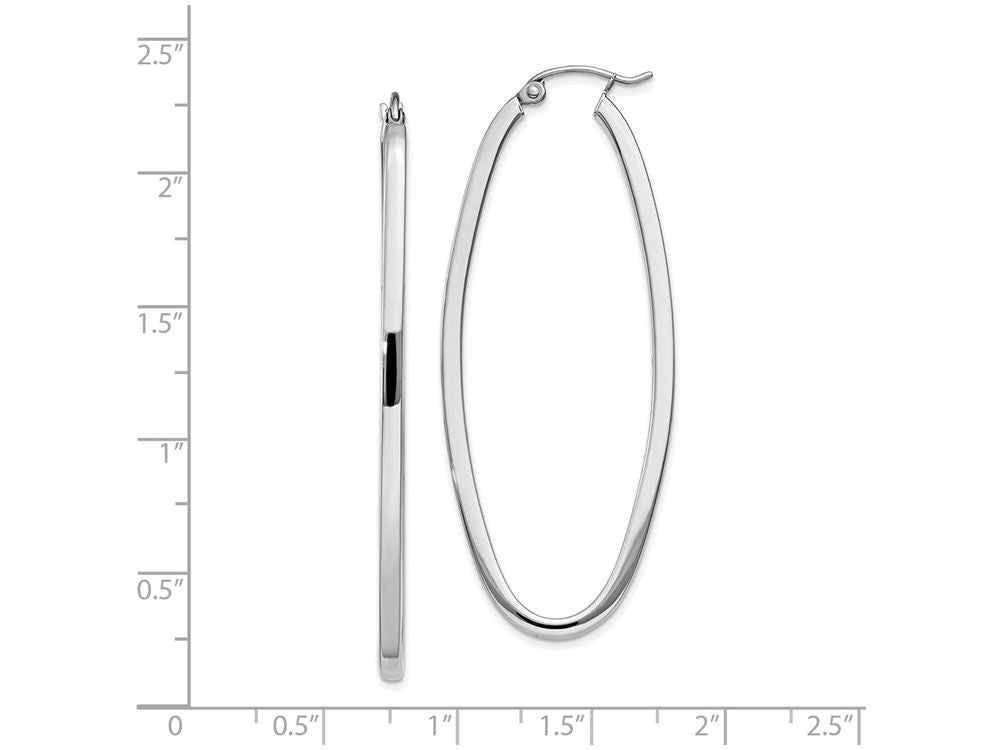 FJC Finejewelers 14k White Gold Large Oval Hoop Earrings