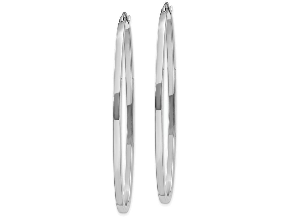 FJC Finejewelers 14k White Gold Large Oval Hoop Earrings