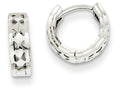 FJC Finejewelers 14k White Gold Bright-cut Hinged Hoop Earrings