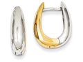 FJC Finejewelers 14 kt Two Tone Gold U Shaped Hinged Hoop Earrings