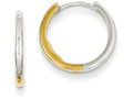 FJC Finejewelers 14 kt Two Tone Gold Hinged Hoop Earrings