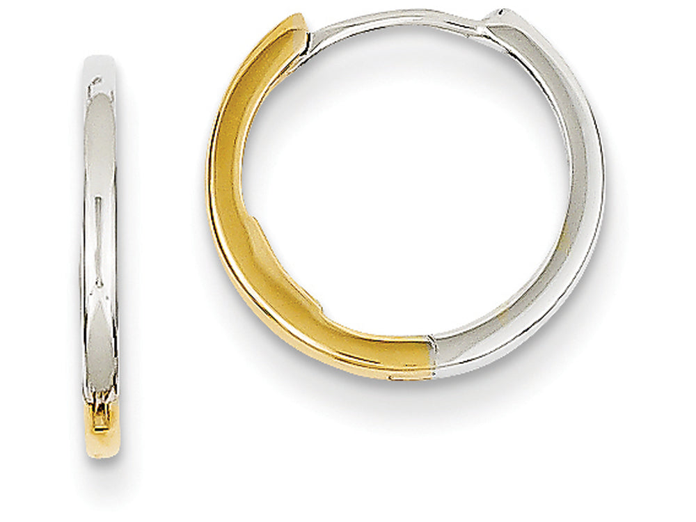 FJC Finejewelers 14 kt Two Tone Gold Hinged Hoop Earrings