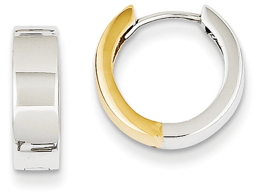 FJC Finejewelers 14 kt Two Tone Gold Hinged Hoop Earrings