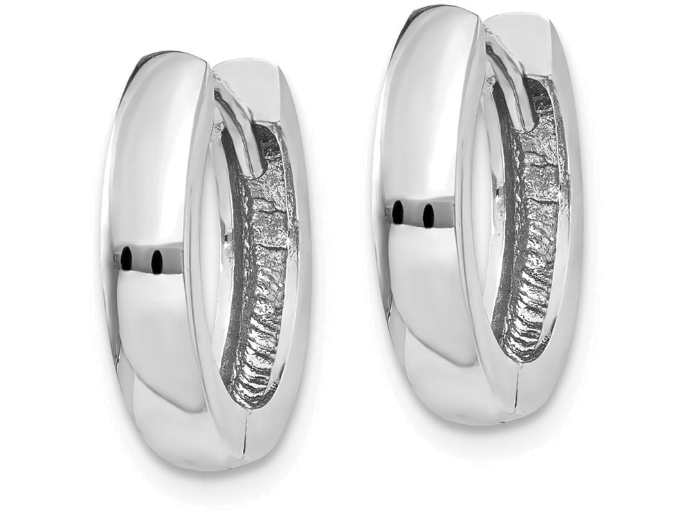 FJC Finejewelers 14k White Gold Hinged Hoop Earrings