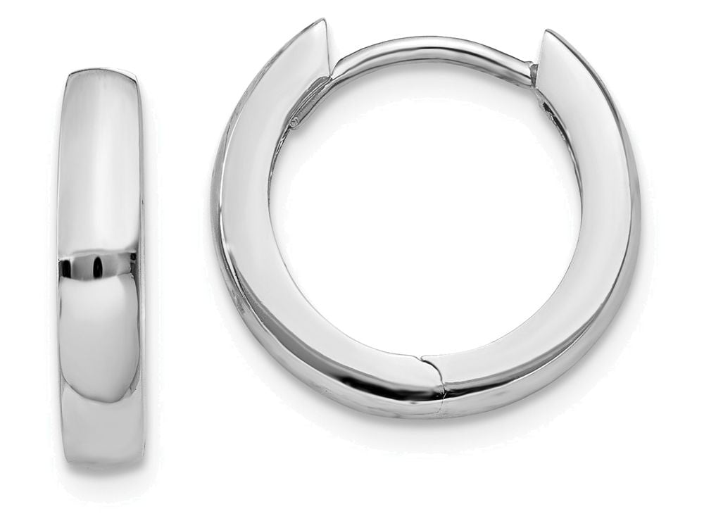 FJC Finejewelers 14k White Gold Hinged Hoop Earrings