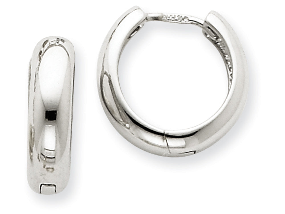 FJC Finejewelers 14k White Gold Hinged Hoop Earrings