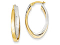 FJC Finejewelers 14 kt Two Tone Gold Oval Hoop Earrings