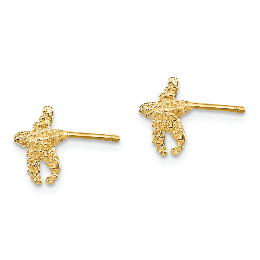 FJC Finejewelers 14k Yellow Gold Polished Textured Starfish Post Earrings