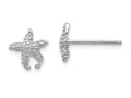 FJC Finejewelers 14k White Gold Polished Textured Starfish Post Earrings