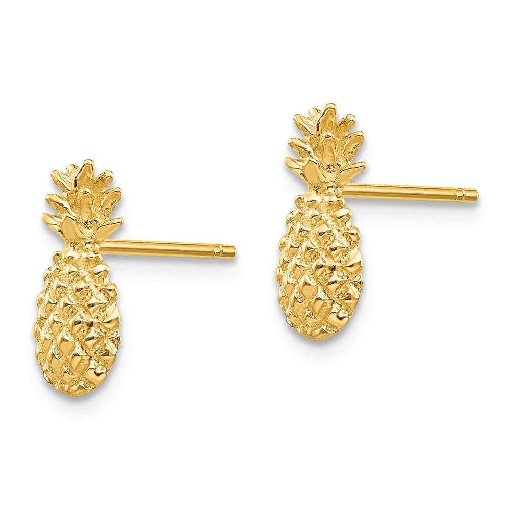 FJC Finejewelers 14k Yellow Gold Polished Textured Pineapple Post Earrings