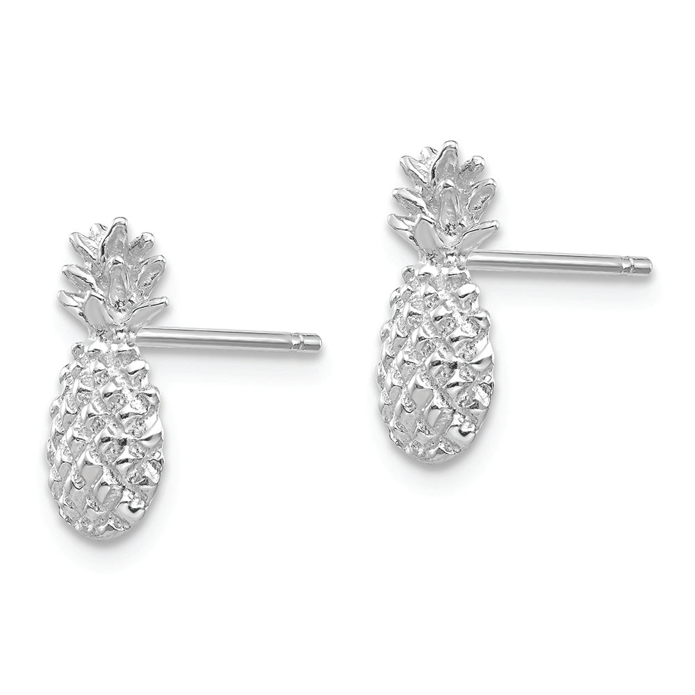 FJC Finejewelers 14k White Gold Polished Textured Pineapple Post Earrings