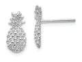 FJC Finejewelers 14k White Gold Polished Textured Pineapple Post Earrings