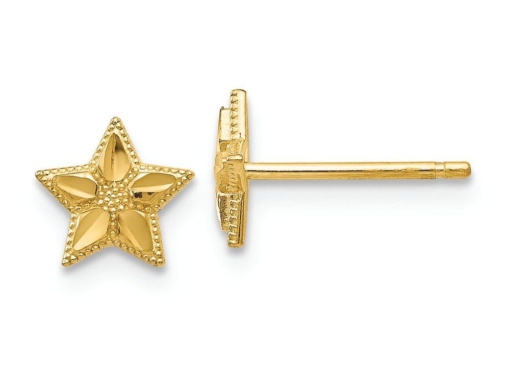 FJC Finejewelers 14k Yellow Gold Polished Bright Cut Starfish Post Earrings