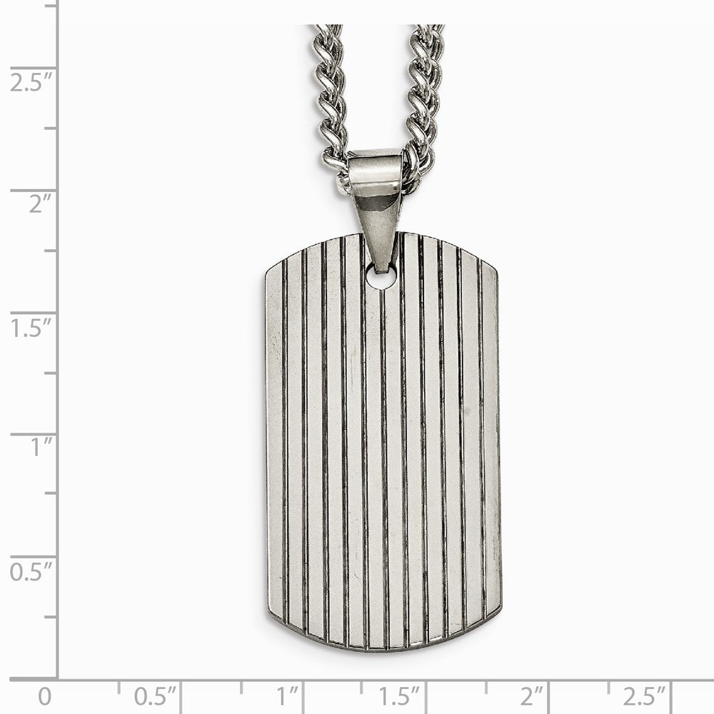Chisel Tungsten Polished Dog Tag Necklace