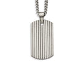 Chisel Tungsten Polished Dog Tag Necklace
