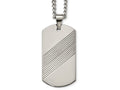 Chisel Tungsten Textured and Polished Dog Tag Necklace