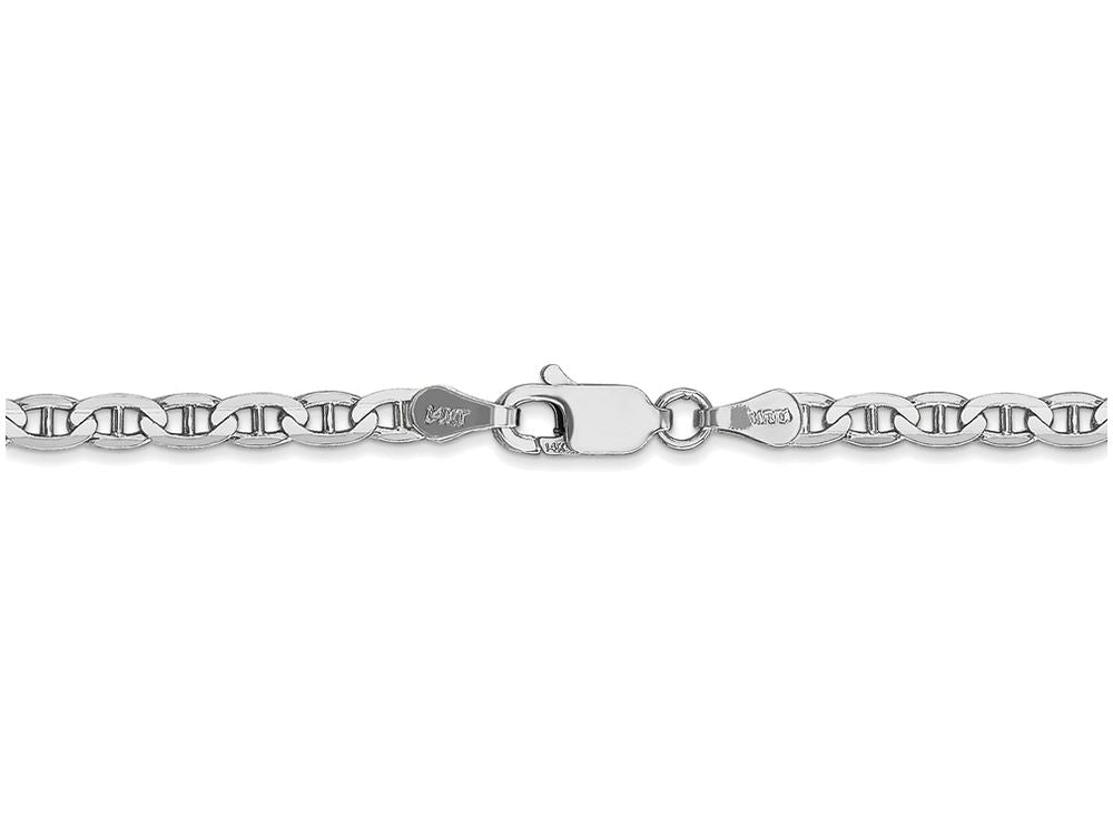 FJC Finejewelers 7 Inch 14k White Gold 3mm Concave Anchor Chain Bracelet