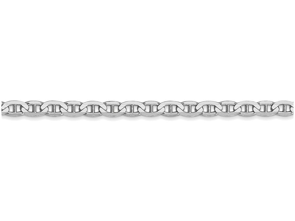 FJC Finejewelers 8 Inch 14k White Gold 3mm Concave Anchor Chain Bracelet