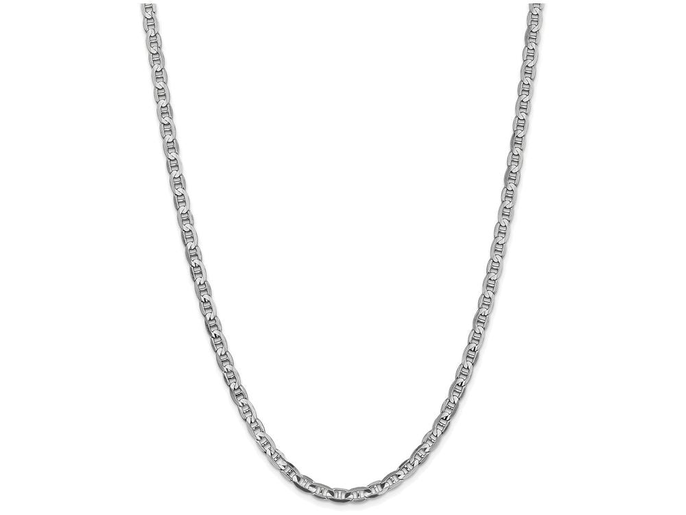 FJC Finejewelers 24 Inch 14k White Gold 4.4mm Concave Anchor Chain Necklace