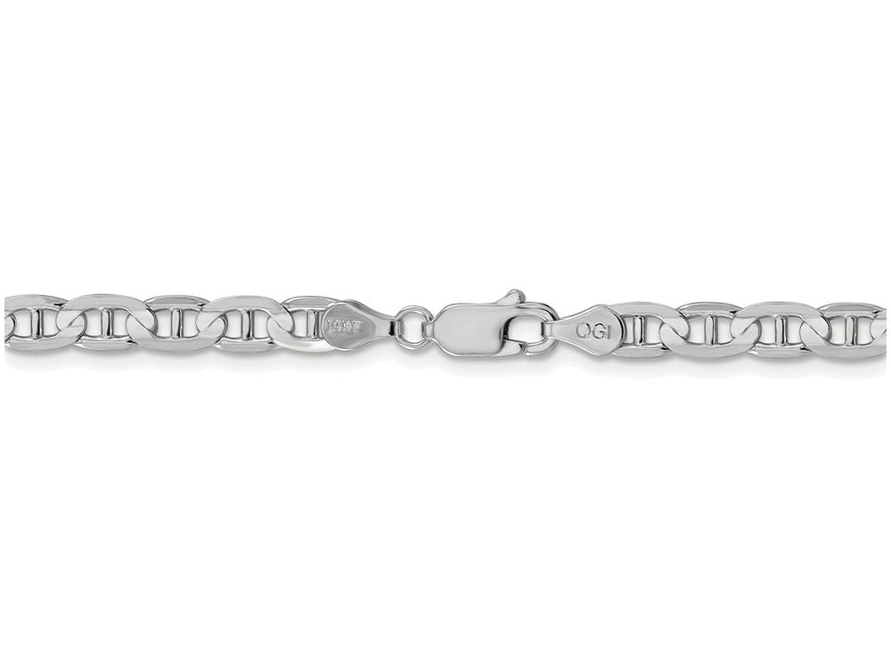 FJC Finejewelers 7 Inch 14k White Gold 4.4mm Concave Anchor Chain Bracelet