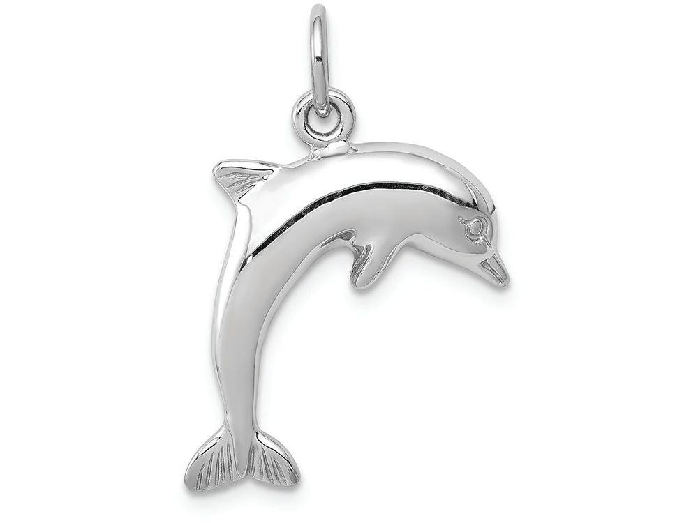FJC Finejewelers 14k White Gold Dolphin Charm 15 x 23mm