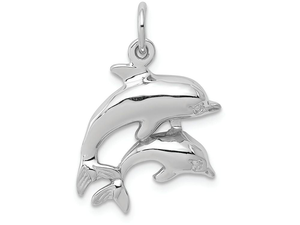 FJC Finejewelers 14k White Gold Dolphin Charm 17 x 22mm