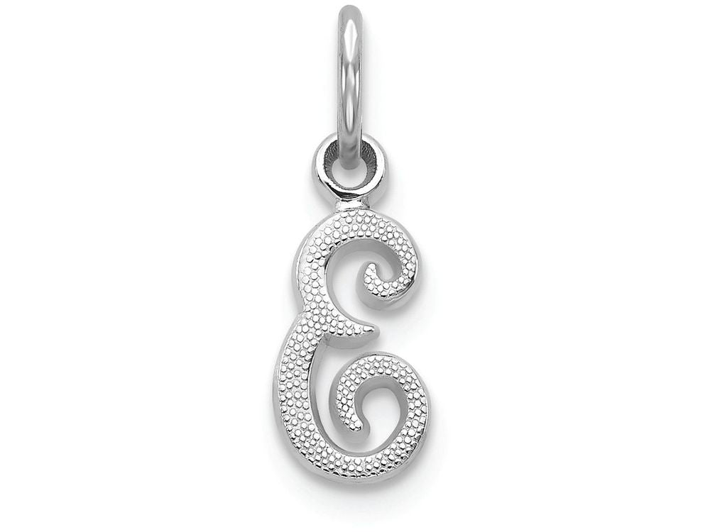 FJC Finejewelers 14k White Gold Casted Initial E Charm