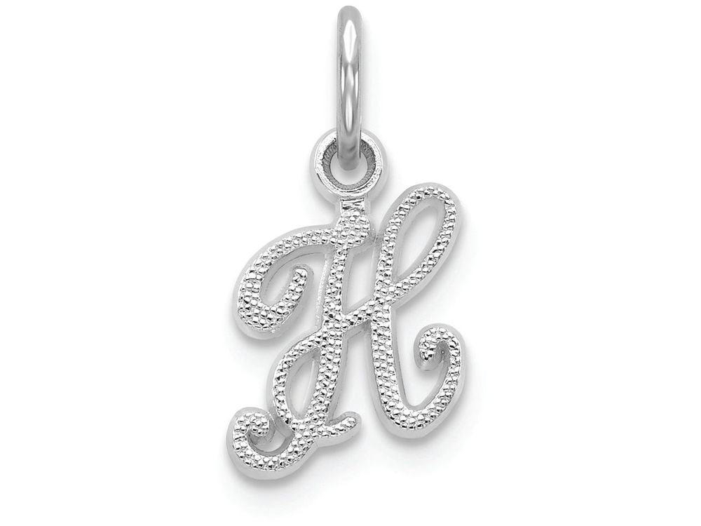 FJC Finejewelers 14k White Gold Casted Initial H Charm