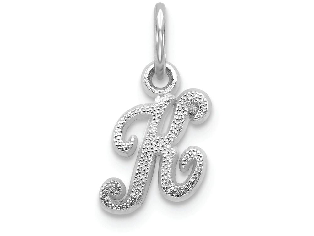 FJC Finejewelers 14k White Gold Casted Initial K Charm