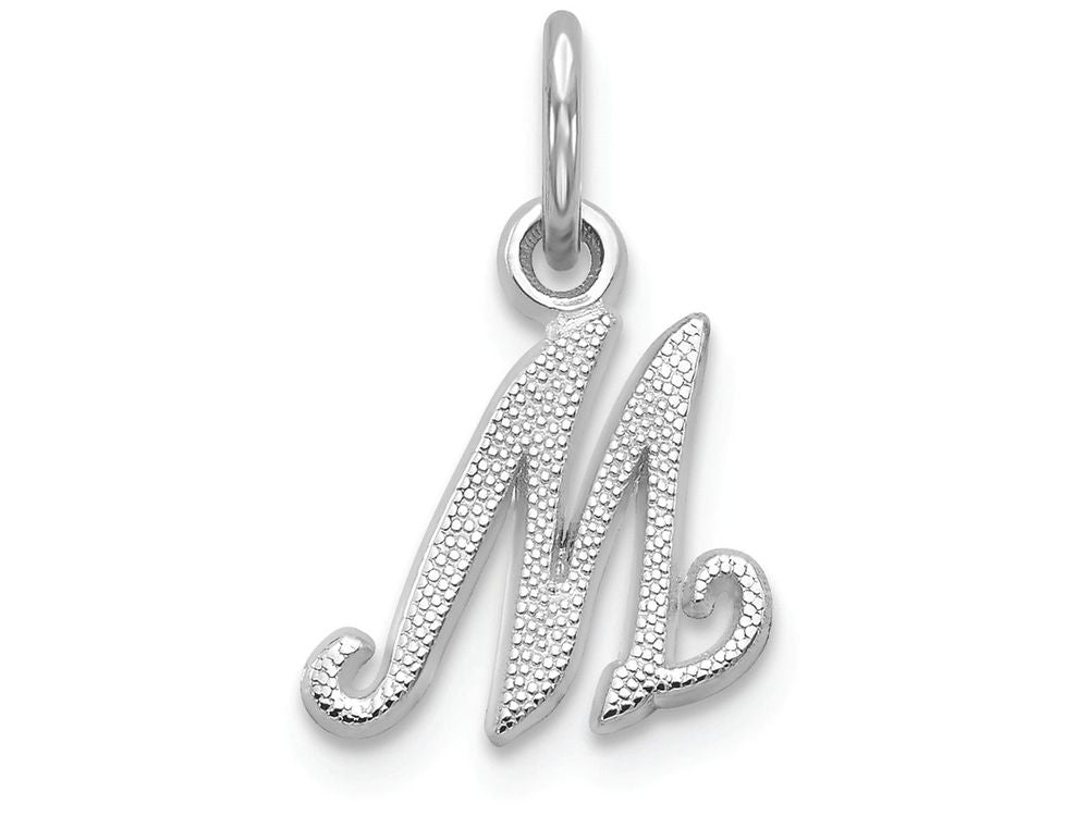FJC Finejewelers 14k White Gold Casted Initial M Charm