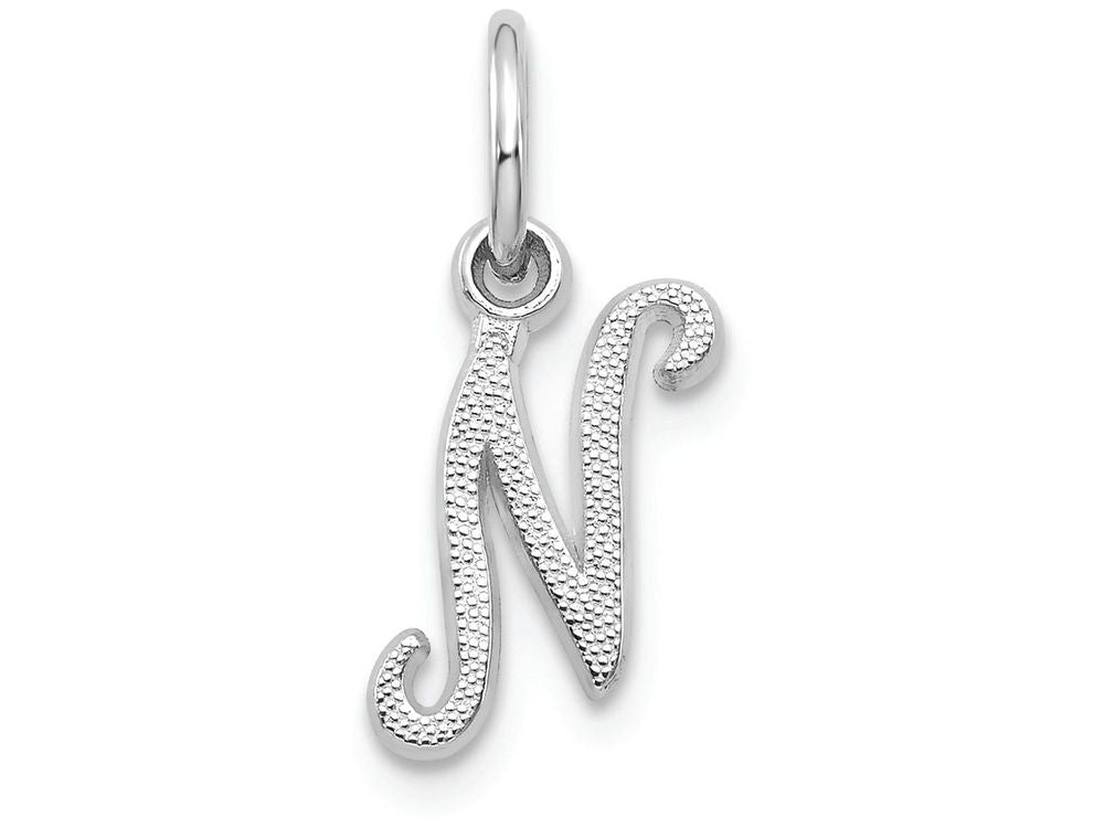 FJC Finejewelers 14k White Gold Casted Initial N Charm