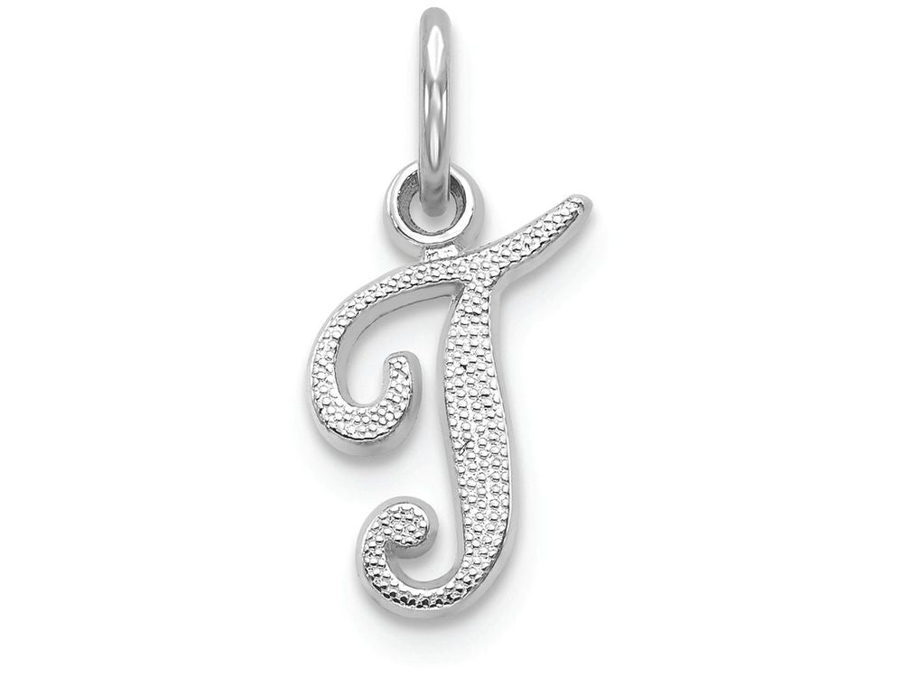 FJC Finejewelers 14k White Gold Casted Initial T Charm