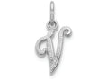 FJC Finejewelers 14k White Gold Casted Initial V Charm