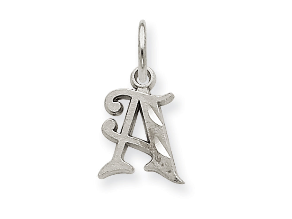 FJC Finejewelers 14k White Gold Bright-cut Initial A Charm