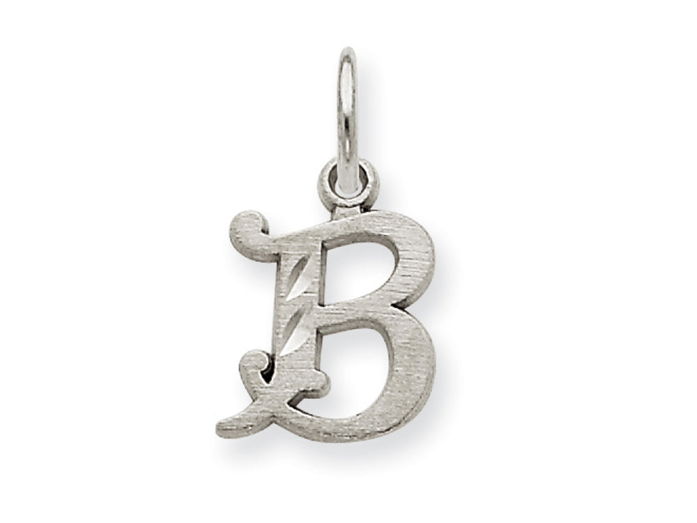 FJC Finejewelers 14k White Gold Bright-cut Initial B Charm