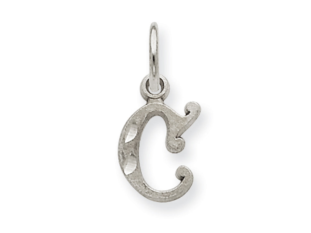 FJC Finejewelers 14k White Gold Bright-cut Initial C Charm
