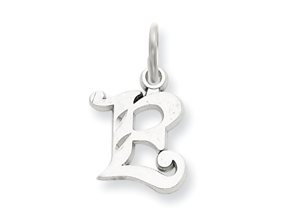 FJC Finejewelers 14k White Gold Bright-cut Initial E Charm