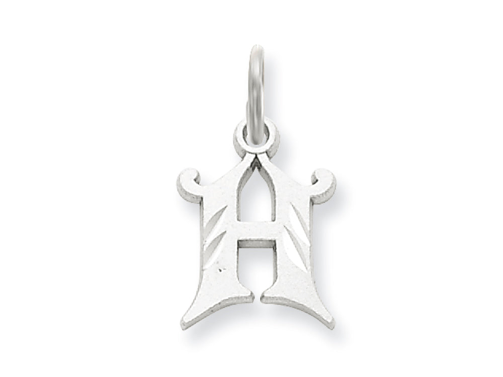 FJC Finejewelers 14k White Gold Bright-cut Initial H Charm
