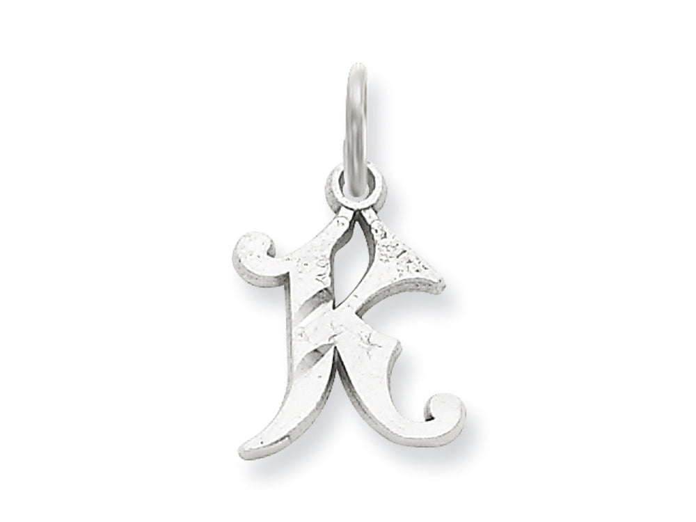 FJC Finejewelers 14k White Gold Bright-cut Initial K Charm