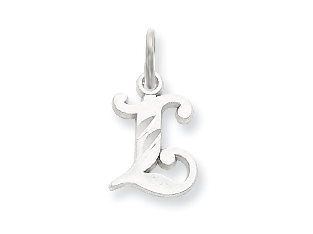 FJC Finejewelers 14k White Gold Bright-cut Initial L Charm